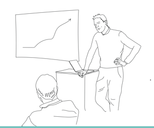 tegning af præsentation af diagram