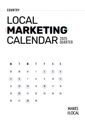cover of local marketing calendar