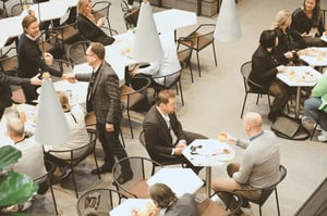having breakfast at an event